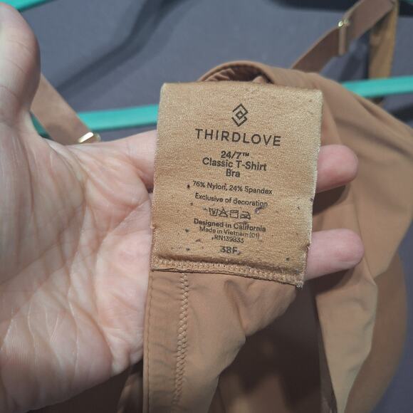 ThirdLove 38F Classic T-shirt 24/7 chocolate tan brown bra - Picture 3 of 3